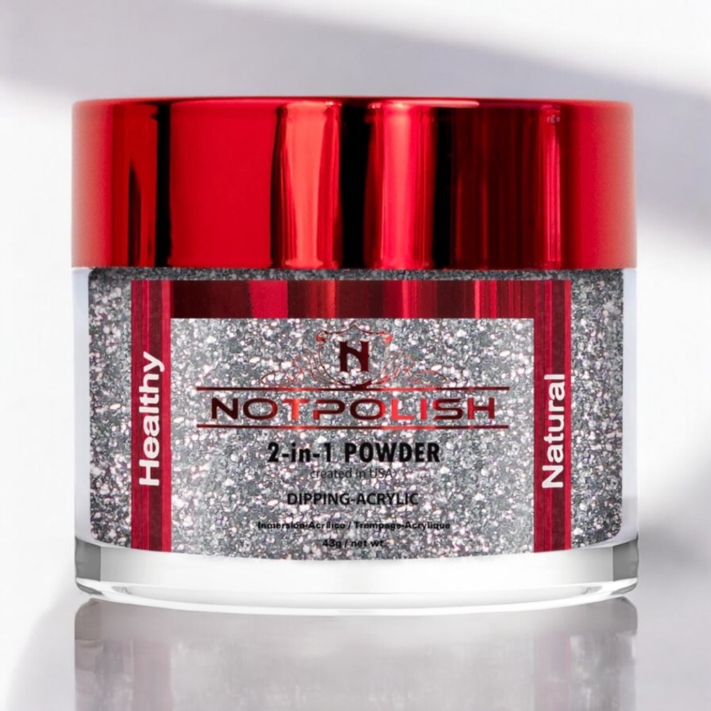 NEW NotPolish 2 in 1 Powder Dipping-Acrylic Color Silver Star